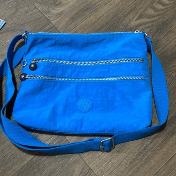 Kipling blue crossbody purse. Double zipper stone wash blue - Picture 12 of 12